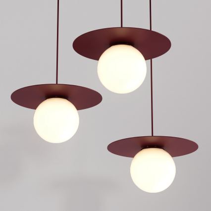 Lestenec na kablu FLAT 3xE27/15W/230V bordo