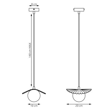 Lestenec na kablu FLORA 1xG9/8W/230V bež
