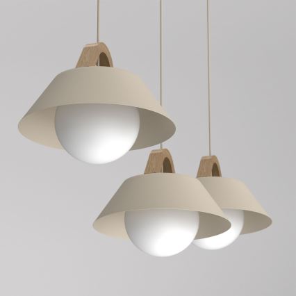 Lestenec na kablu FUNDA 3xE27/15W/230V bež