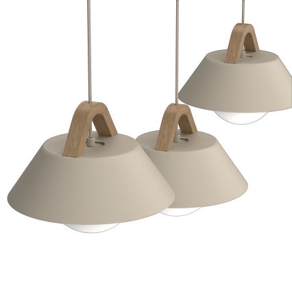 Lestenec na kablu FUNDA 3xE27/15W/230V bež