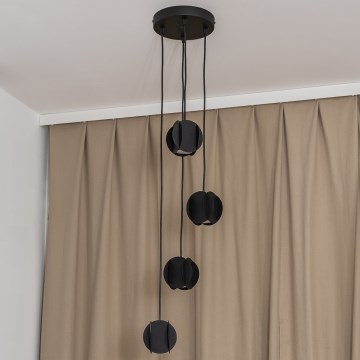 Lestenec na kablu GAMBIT 4xGU10/10W/230V črn