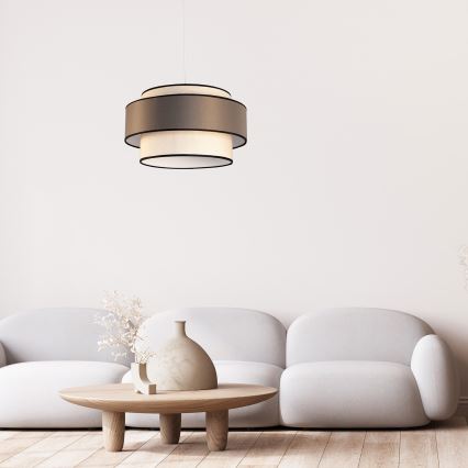 Lestenec na kablu GRACE 1xE27/60W/230V Ø 40 cm kremna/siva