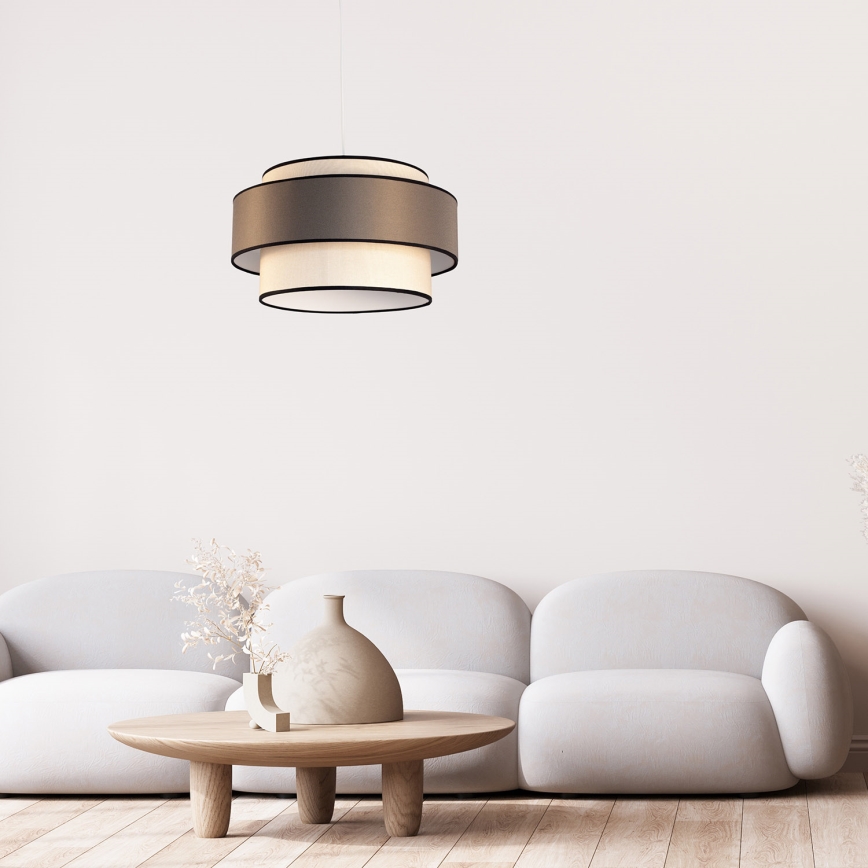 Lestenec na kablu GRACE 1xE27/60W/230V Ø 40 cm kremna/siva
