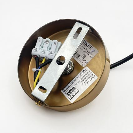 Lestenec na kablu HECTOR 1xE27/15W/230V bela/medenina, premer 14 cm