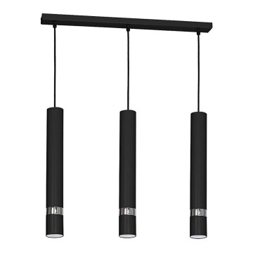 Lestenec na kablu JOKER 3xGU10/25W/230V črna/sijajni krom