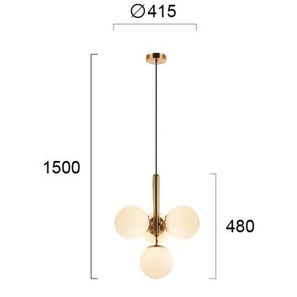 Lestenec na kablu JOLIN 4xG9/5W/230V zlate barve