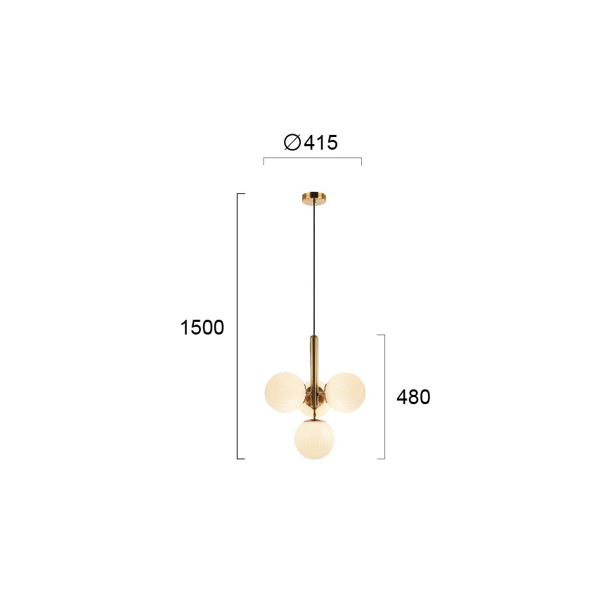 Lestenec na kablu JOLIN 4xG9/5W/230V zlate barve