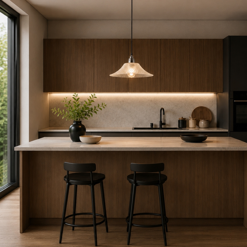 Lestenec na kablu JULL 1xE27/15W/230V sijajni krom/prozorno steklo