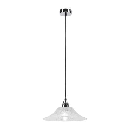 Lestenec na kablu JULL 1xE27/15W/230V sijajni krom/prozorno steklo