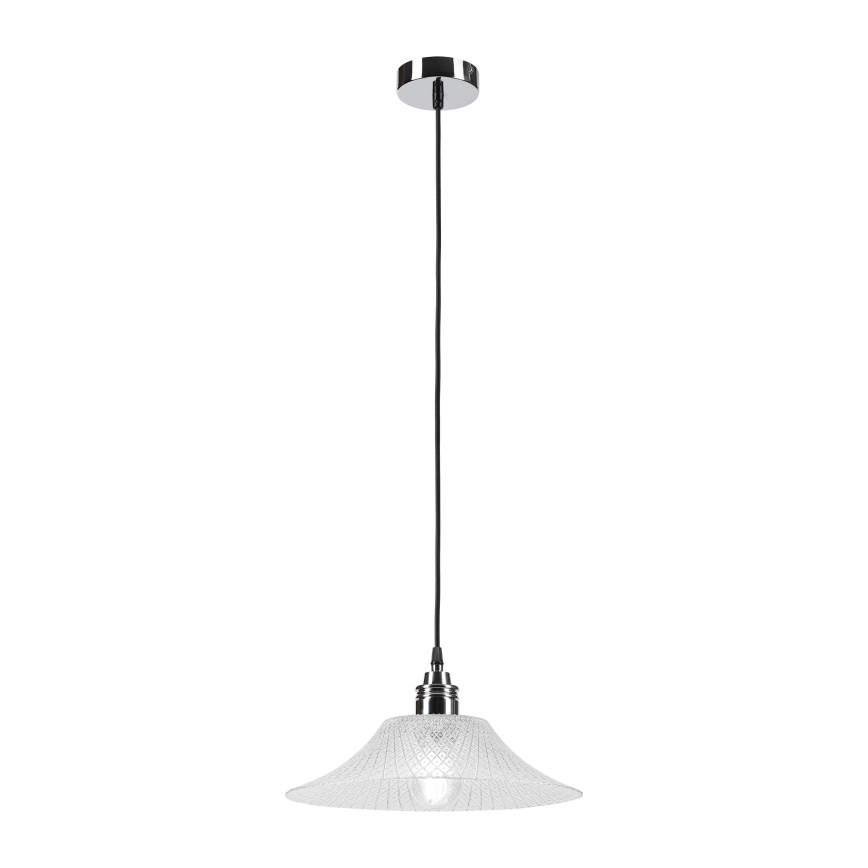 Lestenec na kablu JULL 1xE27/15W/230V sijajni krom/prozorno steklo