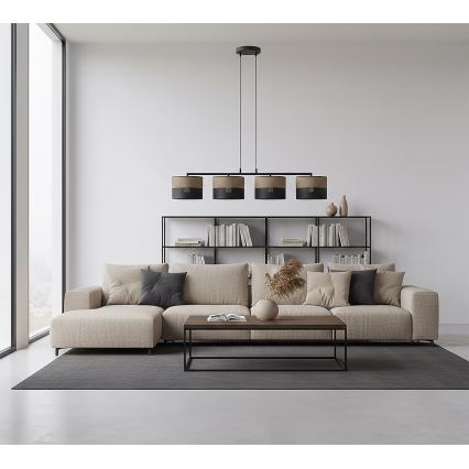 Lestenec na kablu KARBON 4xE27/15W/230V črna/rjava