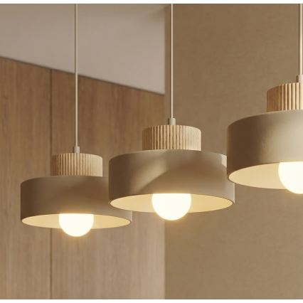Lestenec na kablu KIVI 3xE27/15W/230V bež
