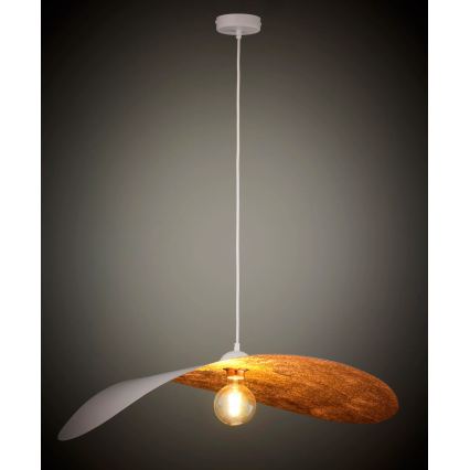 Lestenec na kablu LEAF 1xE27/15W/230V bela/medena