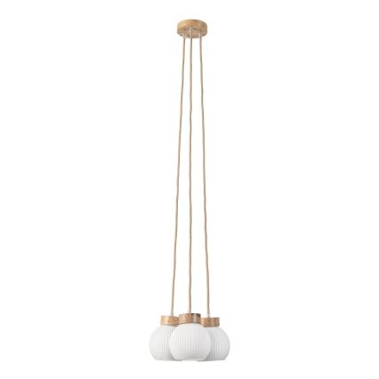 Lestenec na kablu LOOMIS 3xE27/15W/230V 130 cm bež/hrast