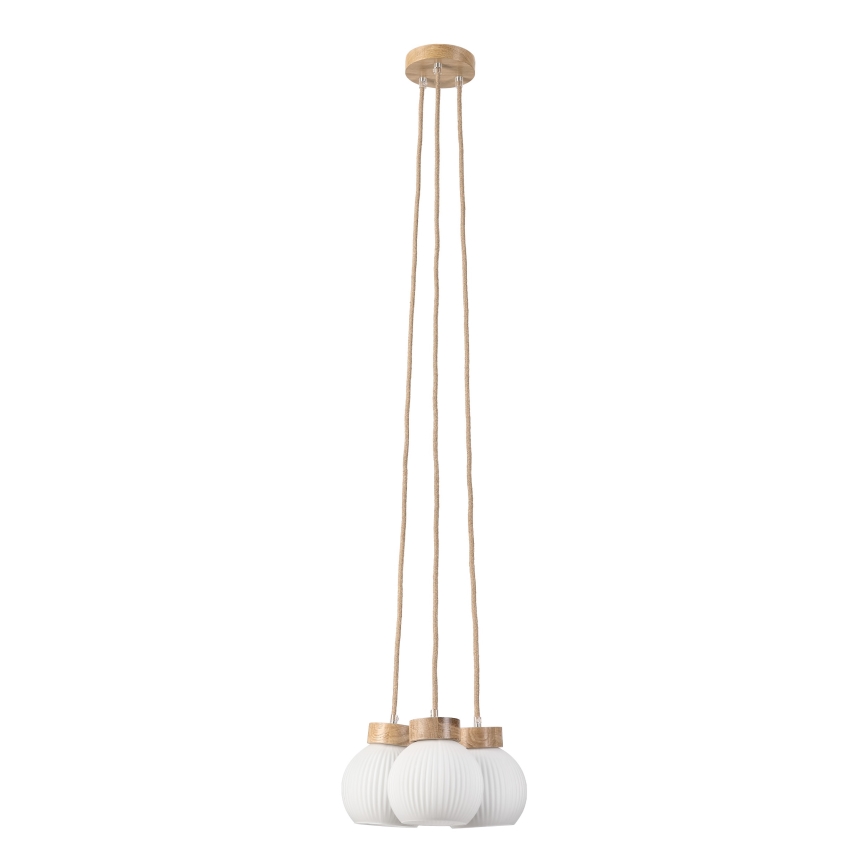 Lestenec na kablu LOOMIS 3xE27/15W/230V 130 cm bež/hrast