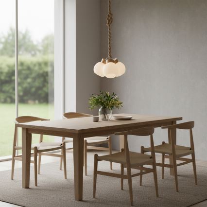 Lestenec na kablu LOOMIS 3xE27/15W/230V 130 cm bež/hrast