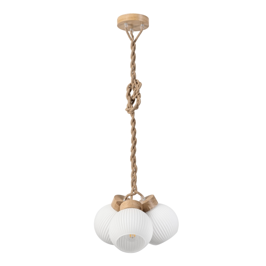 Lestenec na kablu LOOMIS 3xE27/15W/230V 130 cm bež/hrast