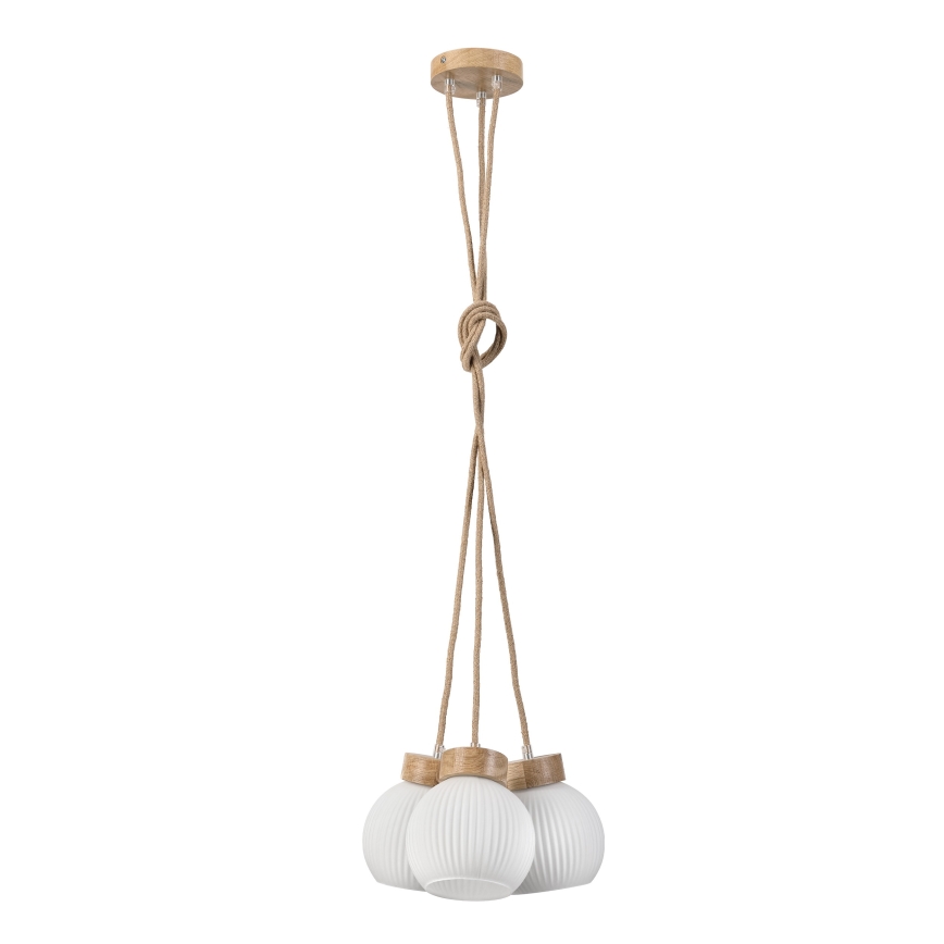 Lestenec na kablu LOOMIS 3xE27/15W/230V 130 cm bež/hrast