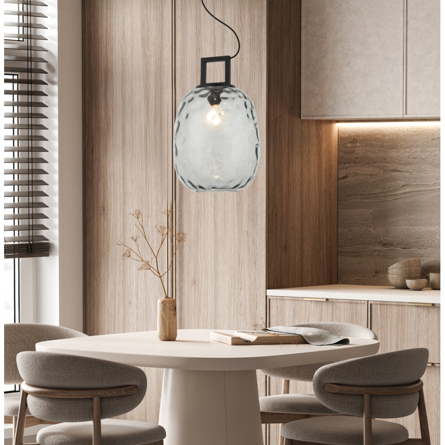 Lestenec na kablu LUCY 1xE27/40W/230V dimna črna