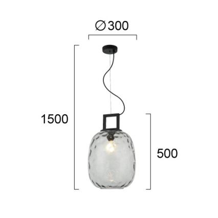 Lestenec na kablu LUCY 1xE27/40W/230V dimna črna