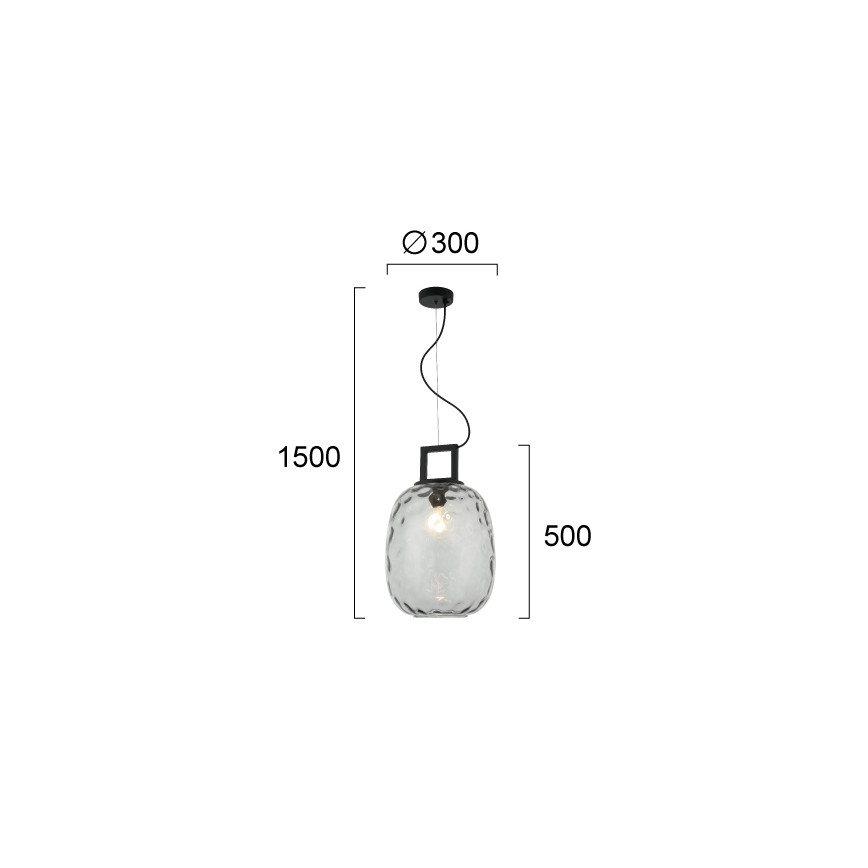 Lestenec na kablu LUCY 1xE27/40W/230V dimna črna