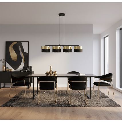 Lestenec na kablu LUX 4xE27/15W/230V črna/zlata