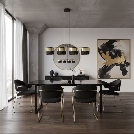 Lestenec na kablu LUX 4xE27/15W/230V črna/zlata