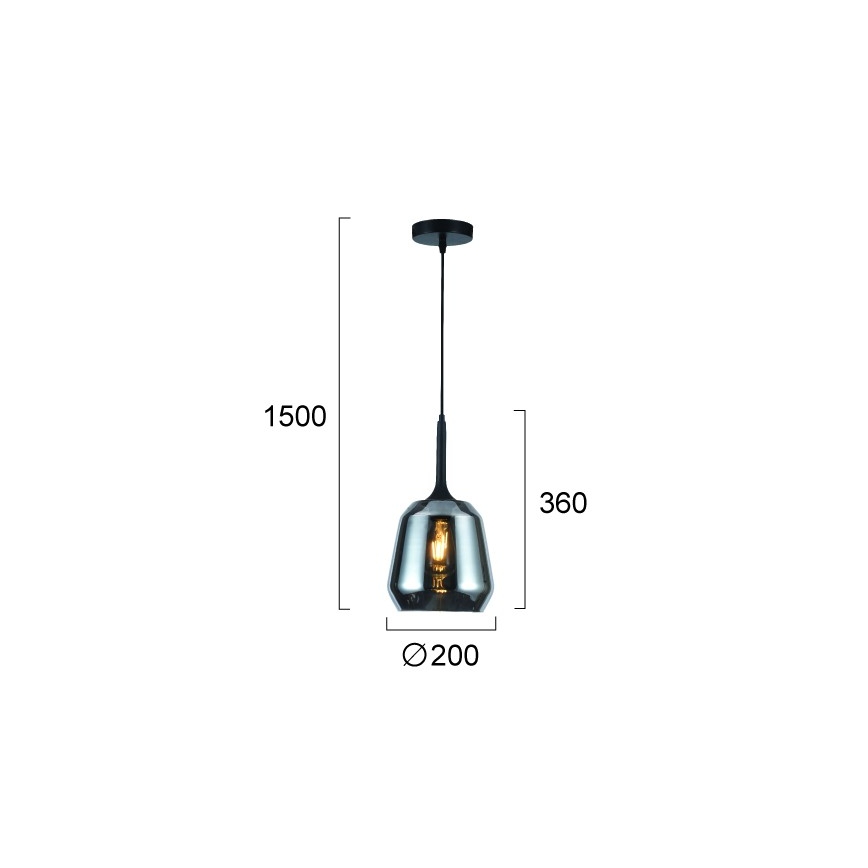 Lestenec na kablu MAEVA 1xE27/40W/230V dimna črna/črna