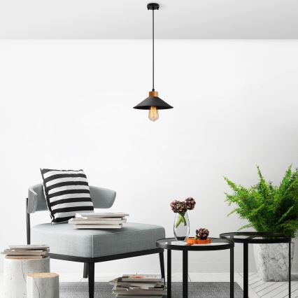 Lestenec na kablu MANAVGAT 1xE27/40W/230V črna/rjava