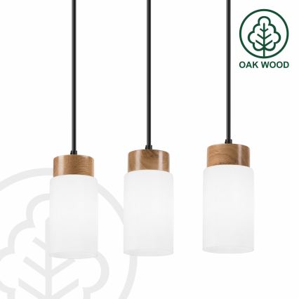 Lestenec na kablu MARKUS 3xE27/15W/230V črna/hrast