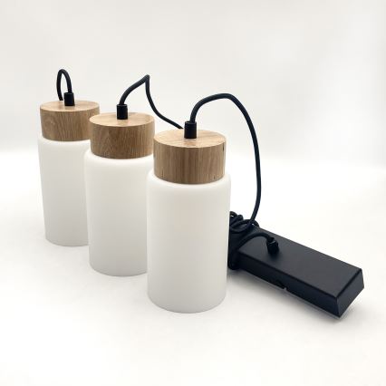 Lestenec na kablu MARKUS 3xE27/15W/230V črna/hrast