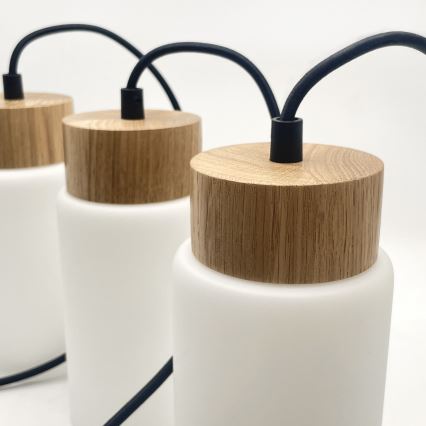 Lestenec na kablu MARKUS 3xE27/15W/230V črna/hrast