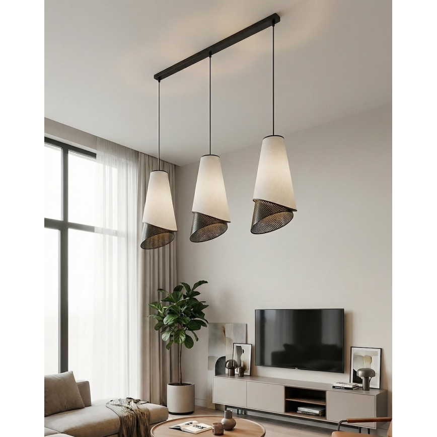 Lestenec na kablu MODA 3xE27/15W/230V siva/črna