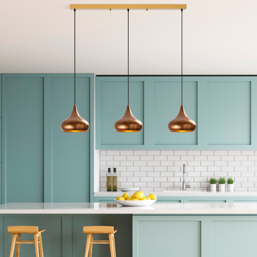 Lestenec na kablu MUBA 3xE27/40W/230V bakren