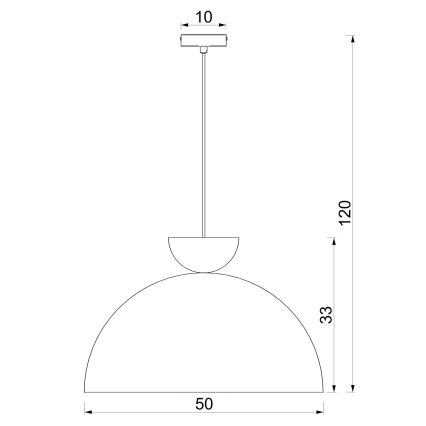 Lestenec na kablu NEVIS 1xE27/15W/230V premer 50 cm kremne barve