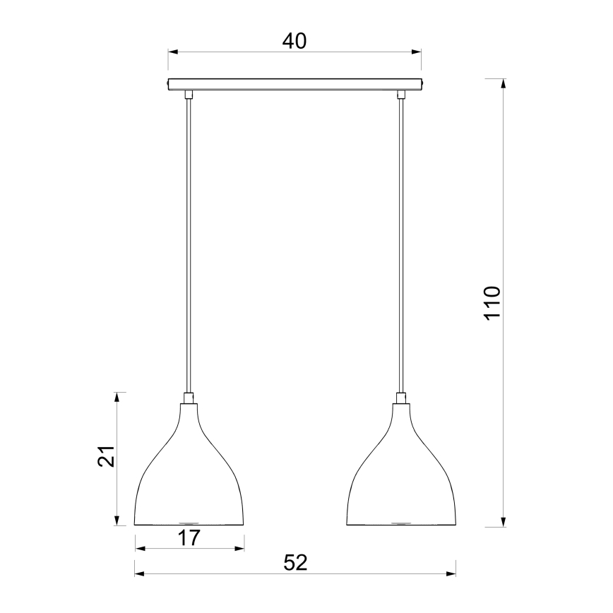 Lestenec na kablu NOAK CLASSIC 2xE27/15W/230V bordo