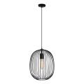 Lestenec na kablu OVELLA 1xE27/15W/230V Ø 34 cm črn