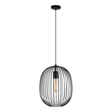 Lestenec na kablu OVELLA 1xE27/15W/230V Ø 34 cm črn