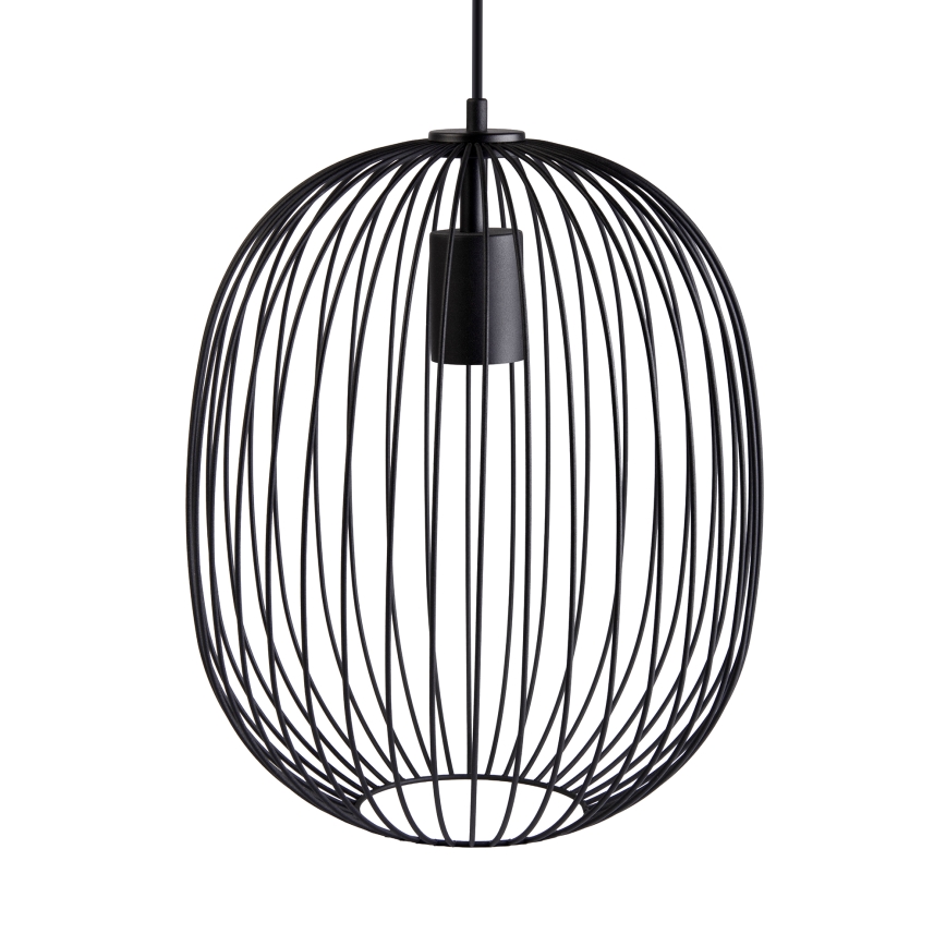Lestenec na kablu OVELLA 1xE27/15W/230V Ø 34 cm črn