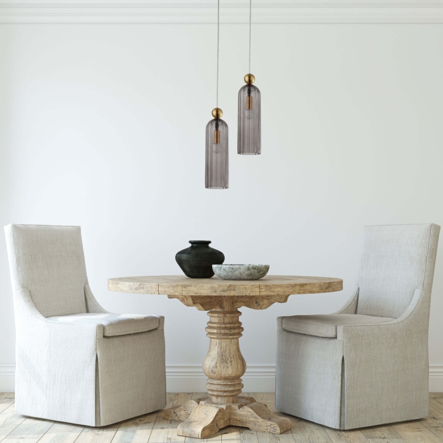 Lestenec na kablu PIEGA 1xE14/40W/230V medenina/zadimljeno črna