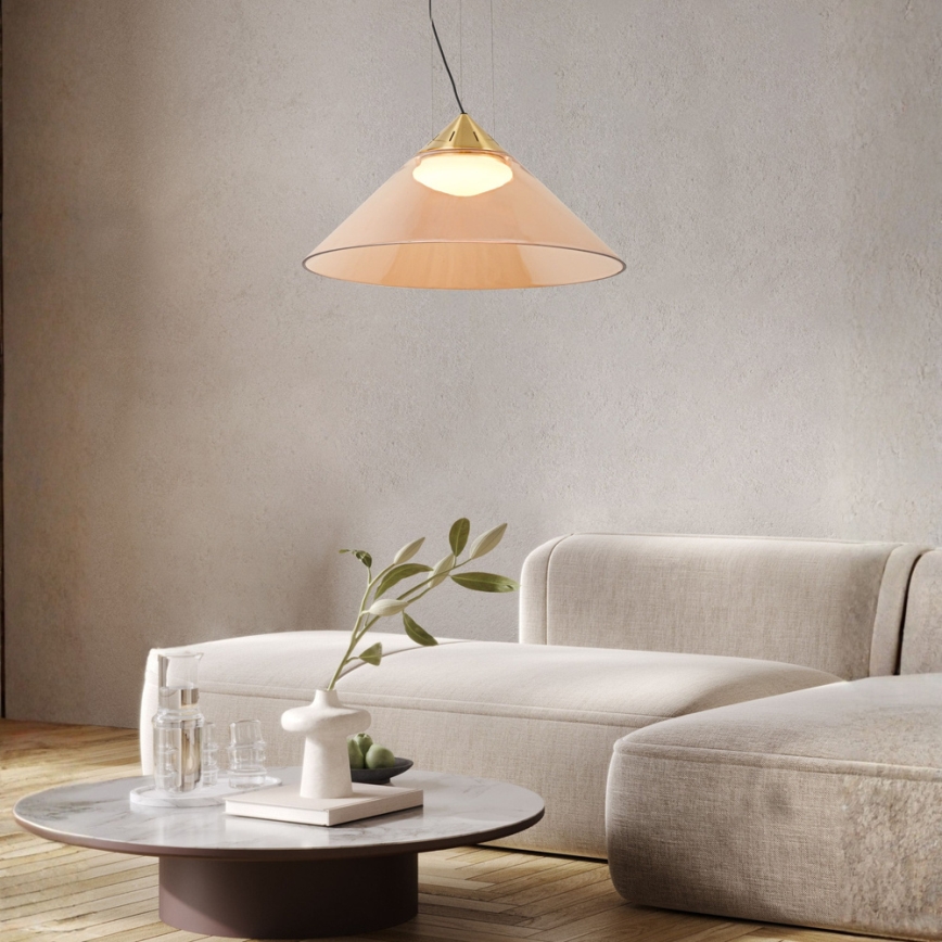 Lestenec na kablu PRESTO 1xGX53/10W/230V Ø 42 cm zlata/dimno bež