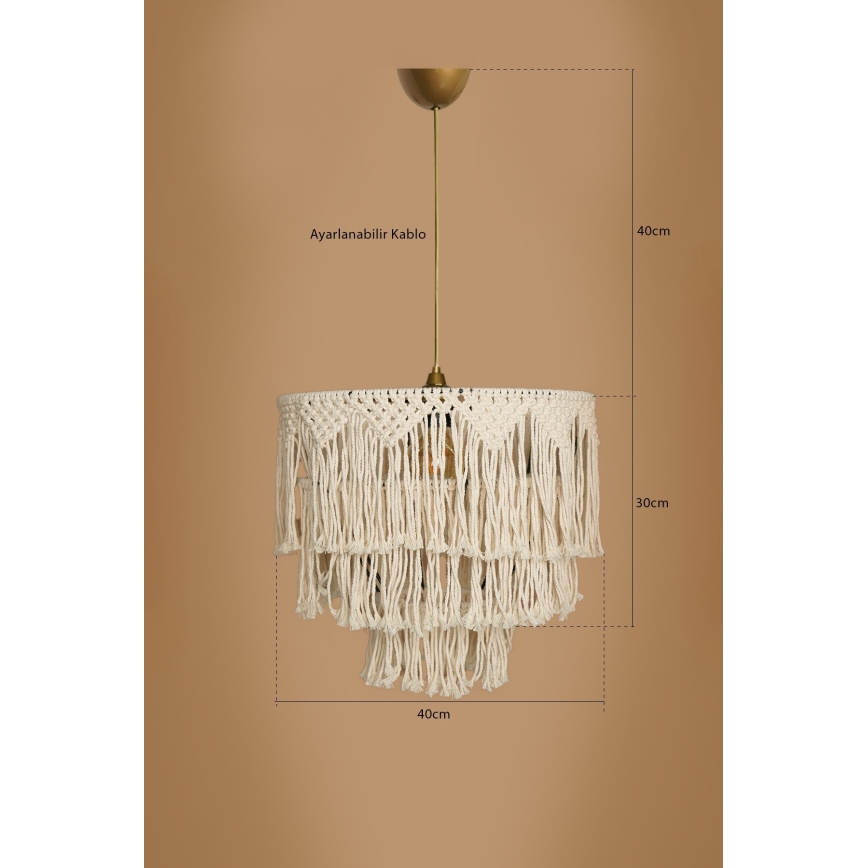 Lestenec na kablu RIMINI 1xE27/40W/230V kremne barve