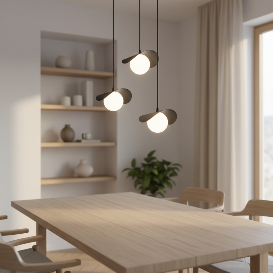 Lestenec na kablu RITUAL 3xG9/8W/230V črn