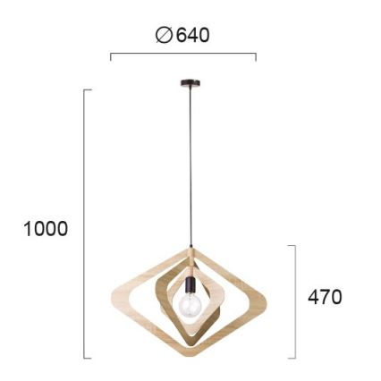 Lestenec na kablu ROXIE 1xE27/15W/230V rjav