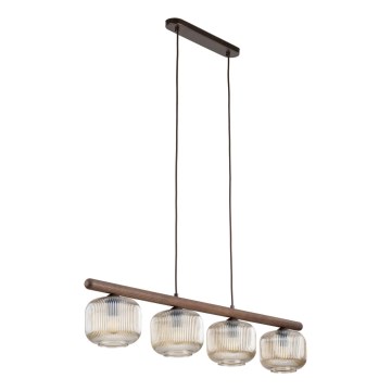 Lestenec na kablu SALVIA 4xE14/10W/230V rjava/dimna rjava