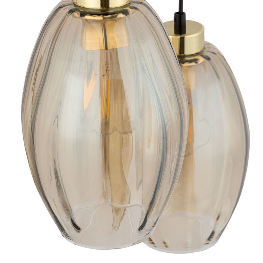 Lestenec na kablu SEBO 3xE27/15W/230V črna/dimno bež