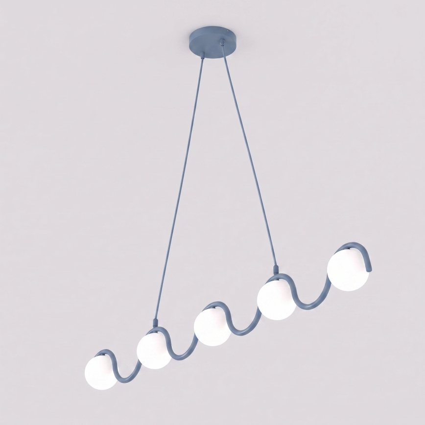 Lestenec na kablu SINUS 5xG9/8W/230V modra
