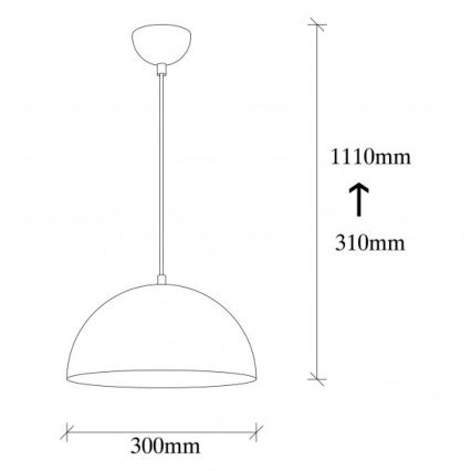 Lestenec na kablu SIVANI 1xE27/40W/230V, premer 30 cm, črna/bakrena