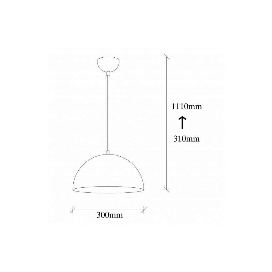 Lestenec na kablu SIVANI 1xE27/40W/230V, premer 30 cm, črna/bakrena