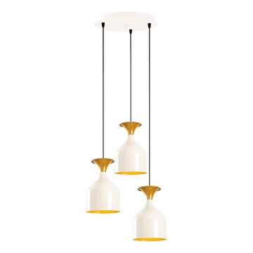 Lestenec na kablu SIVANI 3xE27/40W/230V bel/meden